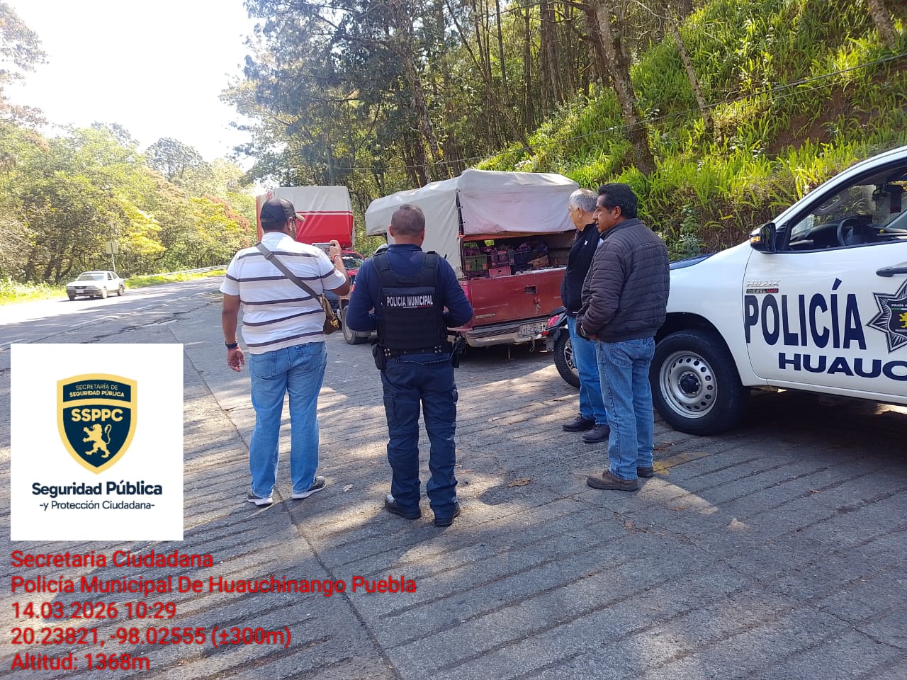 Policía de Huauchinango localiza camioneta robada en Hidalgo